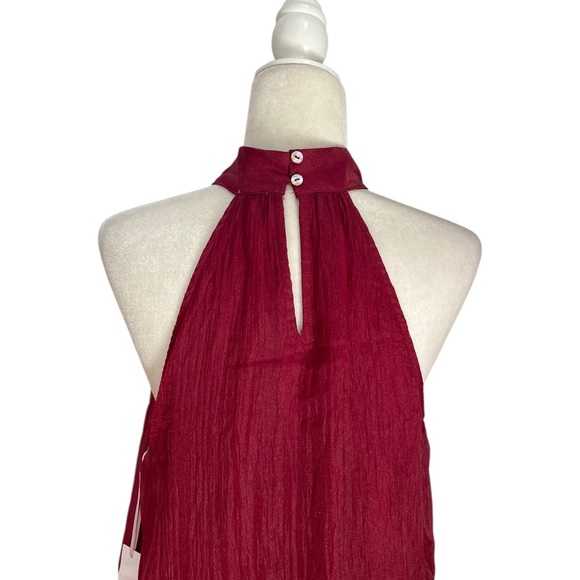 J.Marie Cole Bow Tie Halter Neck Sleeveless Mini Dress NWT Red Organza - Picture 7 of 9